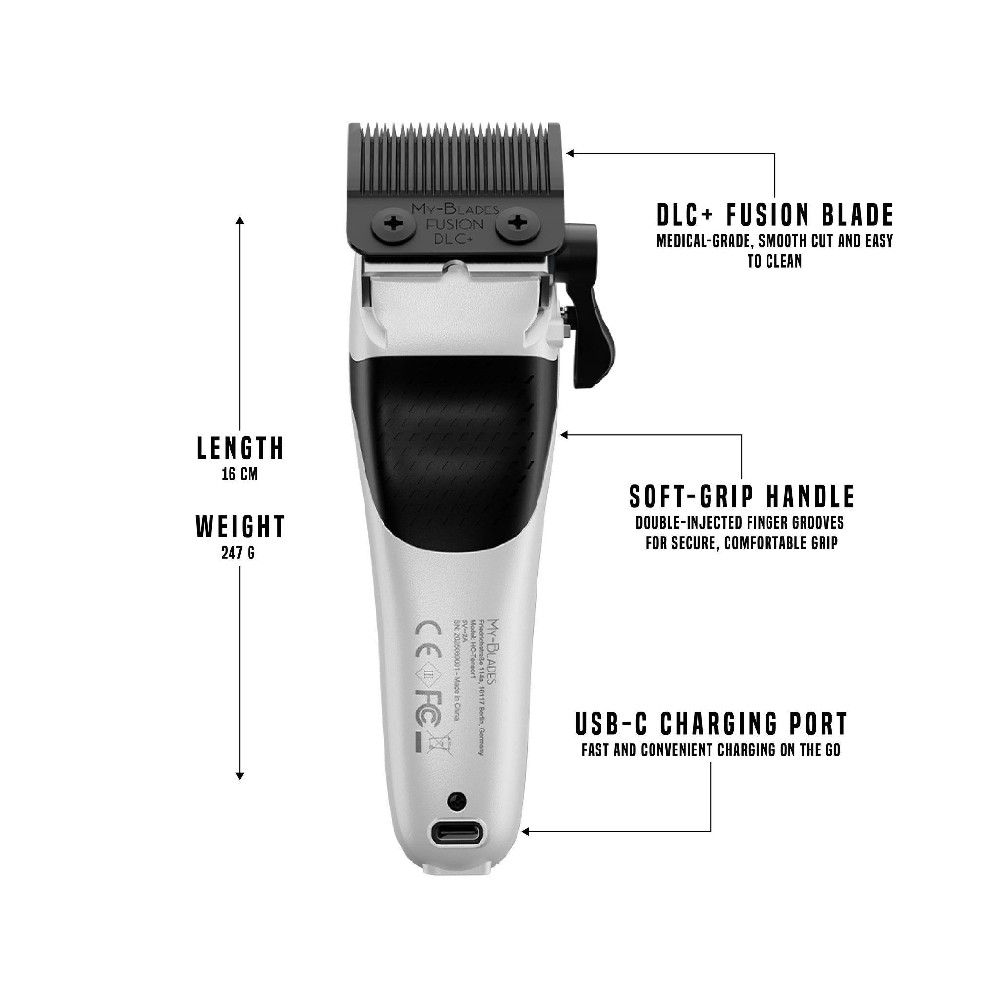 Tensor 1 White – AI を活用したプロの理髪師 & バリカン